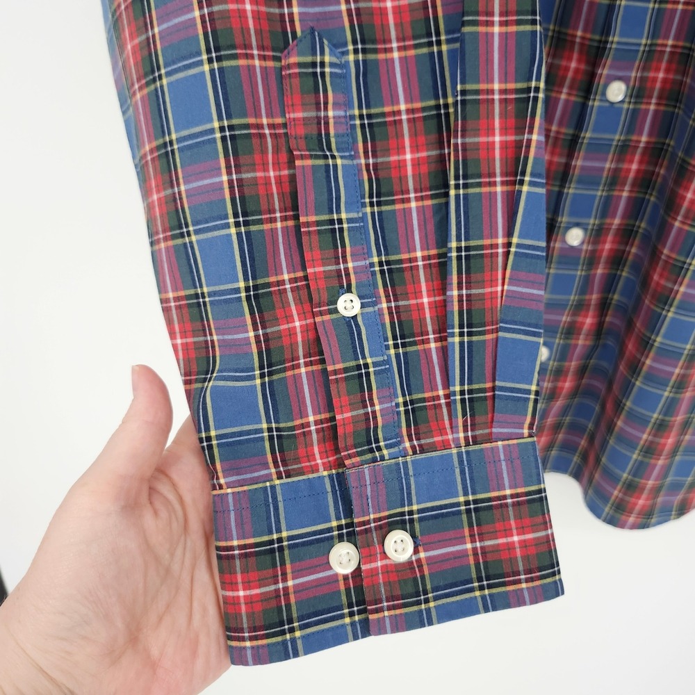 Croft & Barrow Mens Blue Red Plaid Button Down Shirt Size 3XB Casual Weekend - Picture 6 of 9